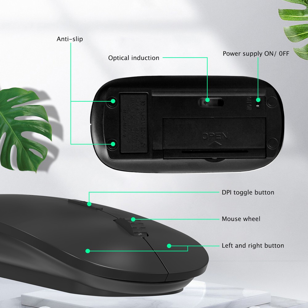 Slim Mini Wireless Keyboard Bluetooth/ Mouse For PC Laptop Mac iOS iPhone Tablet