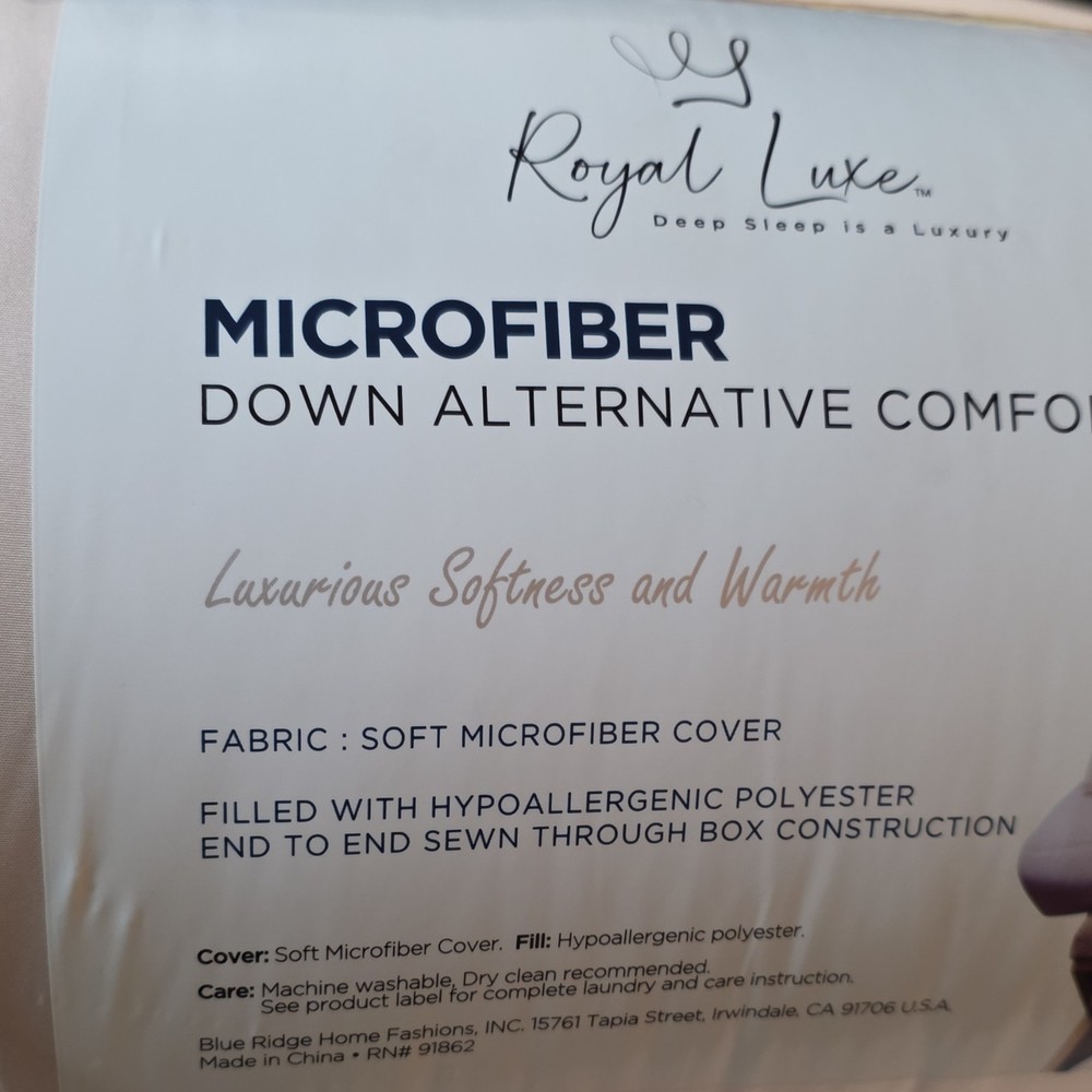 Royal Luxe King Microfiber Down Alternative Comforter Platinum All Seasons