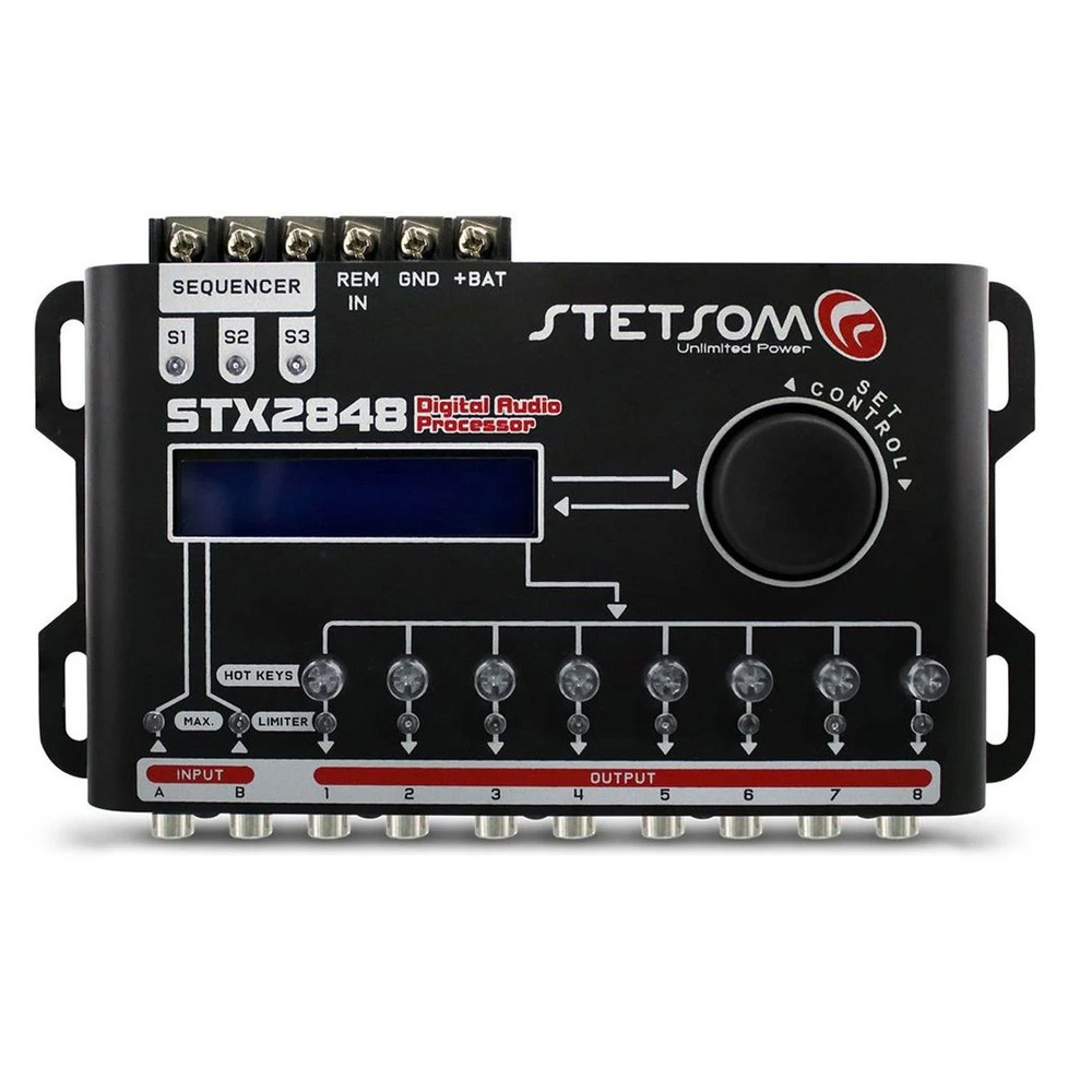 Stetsom STX2848 DSP Crossover & Equalizer 8 Channel Digital Signal Processor