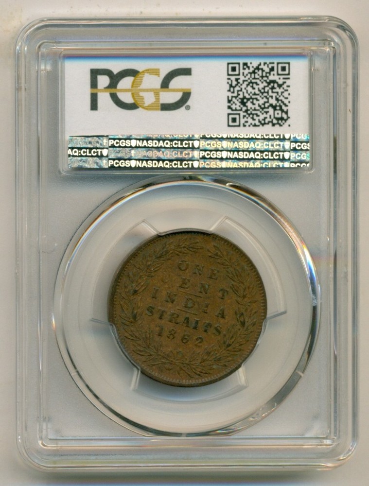 Straits Settlements (Malaysia) 1862 Cent AU53 PCGS