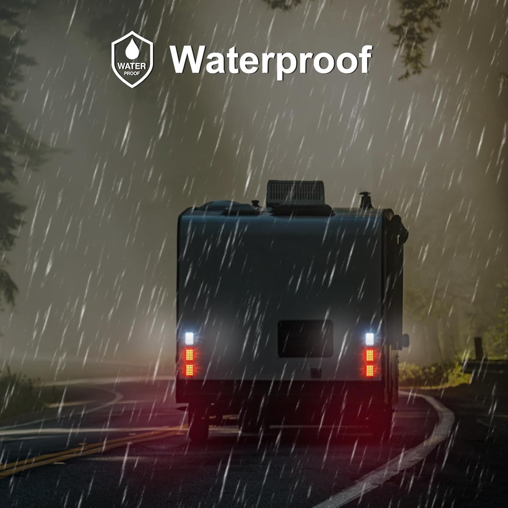 LED Trailer Light Kit 6 Pc Red White Rectangle New