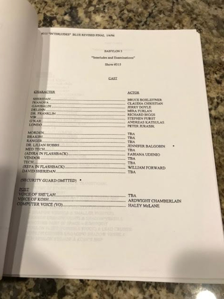 Show Script - Babylon 5 "Interludes and Examinations" J. Michael Straczynski