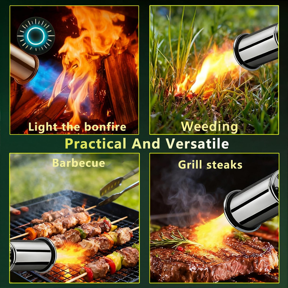 Powerful Propane Torch Gun Kitchen Cooking Torch With One-Touch Max Fire Charcoa