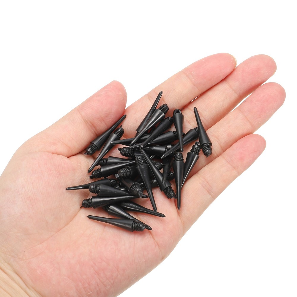 Plastic Dart Tips, 50 Pack 2BA Thread Soft Dart Tips, Black