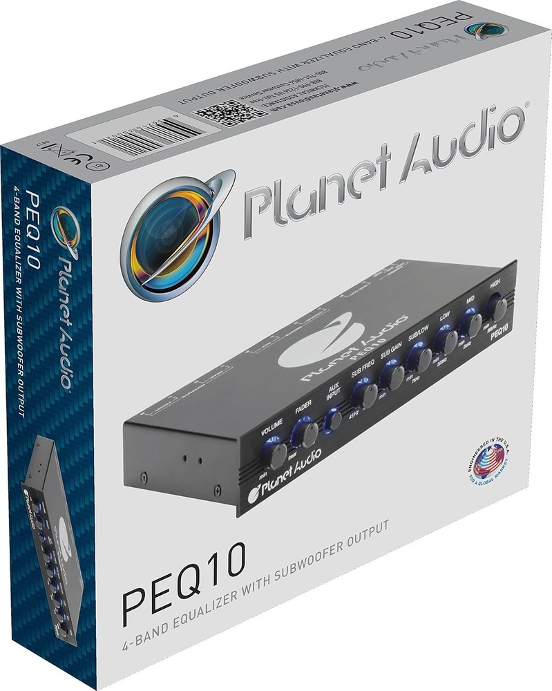 Compact 4 Band Car Equalizer - Remote Sub Control & Enhanced Audio Performance