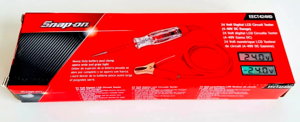 SNAP ON TOOLS 24 V Digital Display Circuit Tester 4-49 V DC Range EECT424HD +