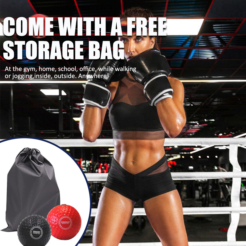 4 React Boxing Reflex Ball w/Adjustable Headband Punching Bag Training Equipment