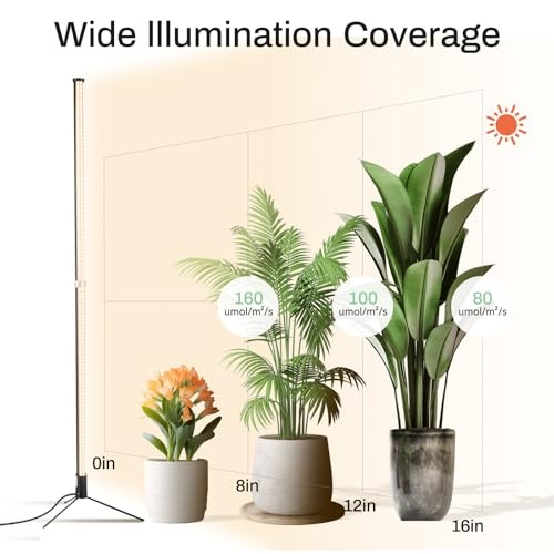 Standing Grow Lights for Indoor Plants with Timer, 3 Adjustable Modes Full