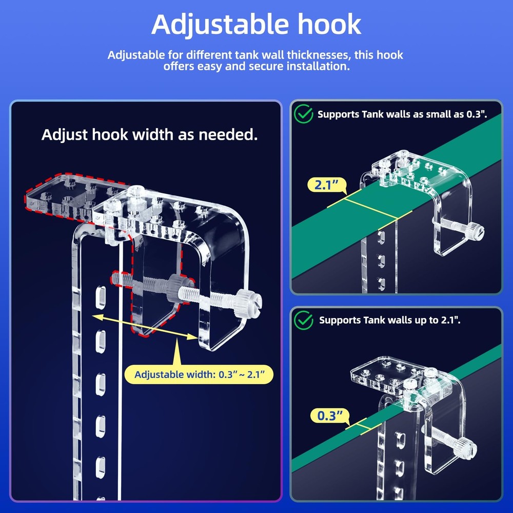 Adjustable Hanging Turtle Dock with Anti-Slip Artificial Grass Basking Platform