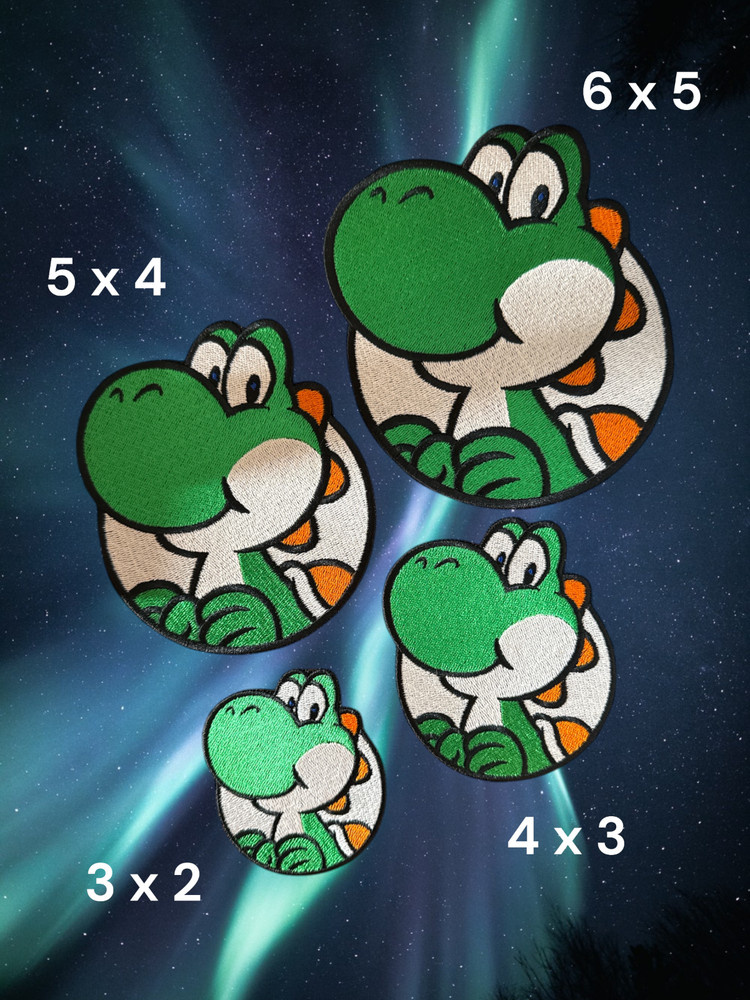 Yoshi Embroidery Patch multi sizes 3" - 6"