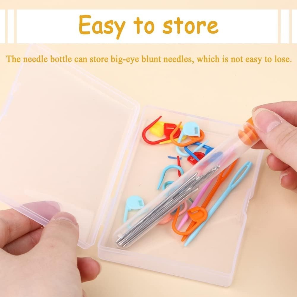 Complete Knitting Accessories Kit: Includes Needles, Markers, and Storage Box