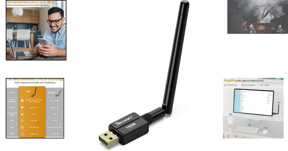 Wireless Bluetooth 5.3 USB Adapter - Efficient Connection Up to 5 Devices
