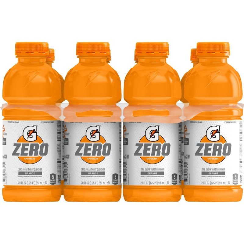Gatorade Thirst, Quencher Zero, Sugar Sports, Drink Orange 20Oz Bottles - 8 Pack