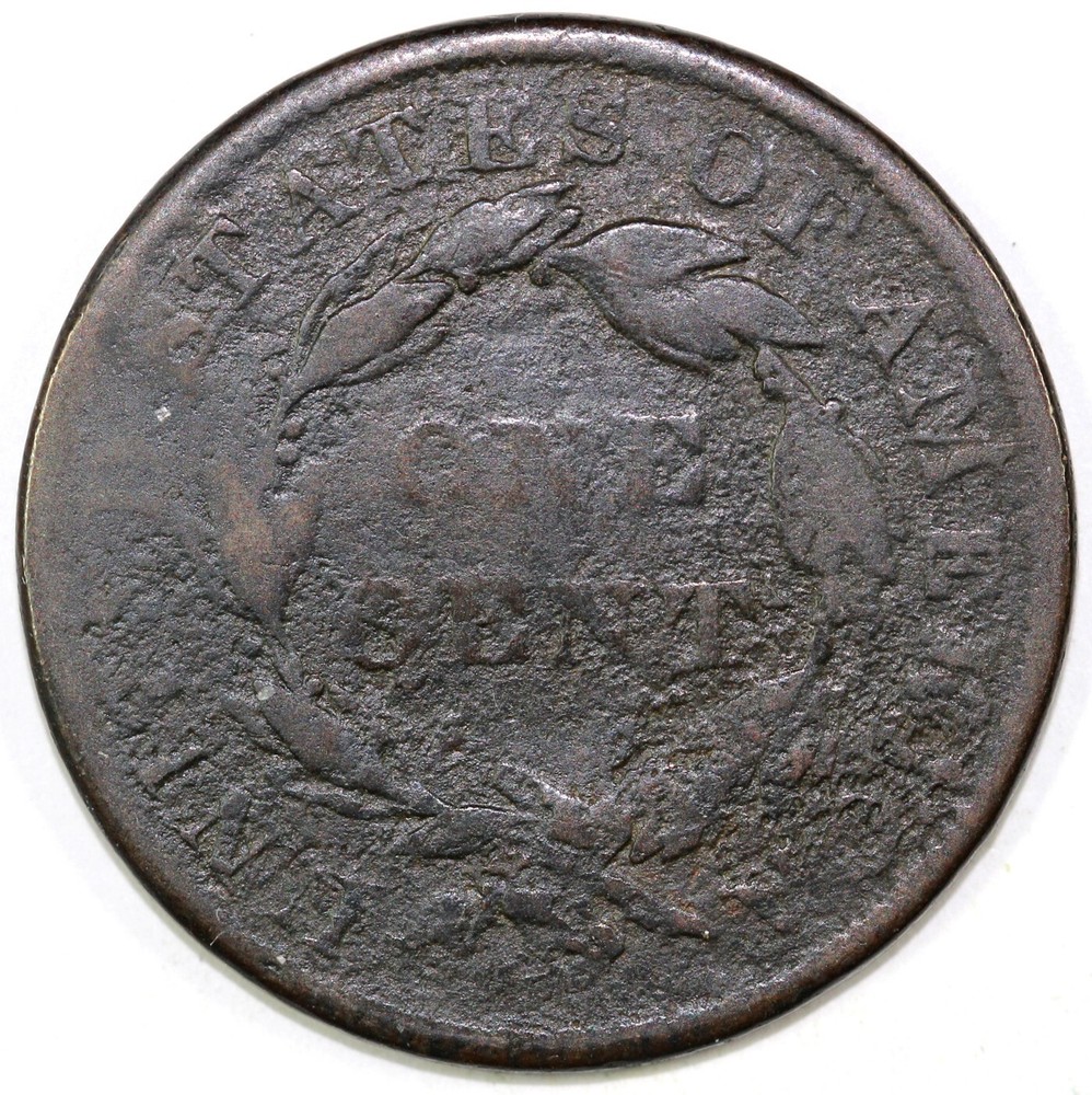1835 1c N-4 Coronet or Matron Head Large Cent