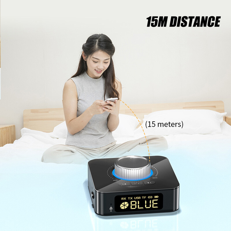 Bluetooth 5.0 Receiver Transmitter Wireless 3.5mm AUX to RCA HiFi Audio Adapter