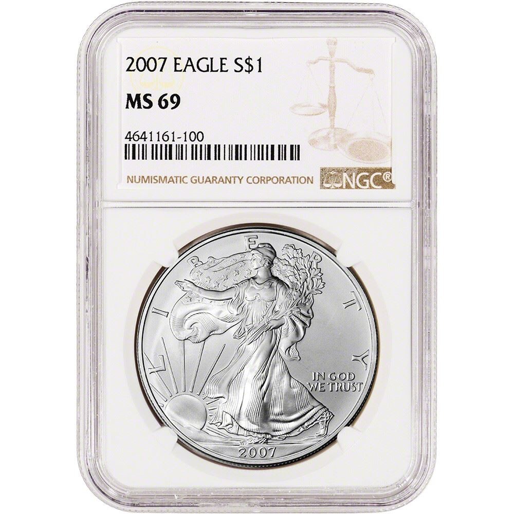 2007 American Silver Eagle Coin - NGC MS69