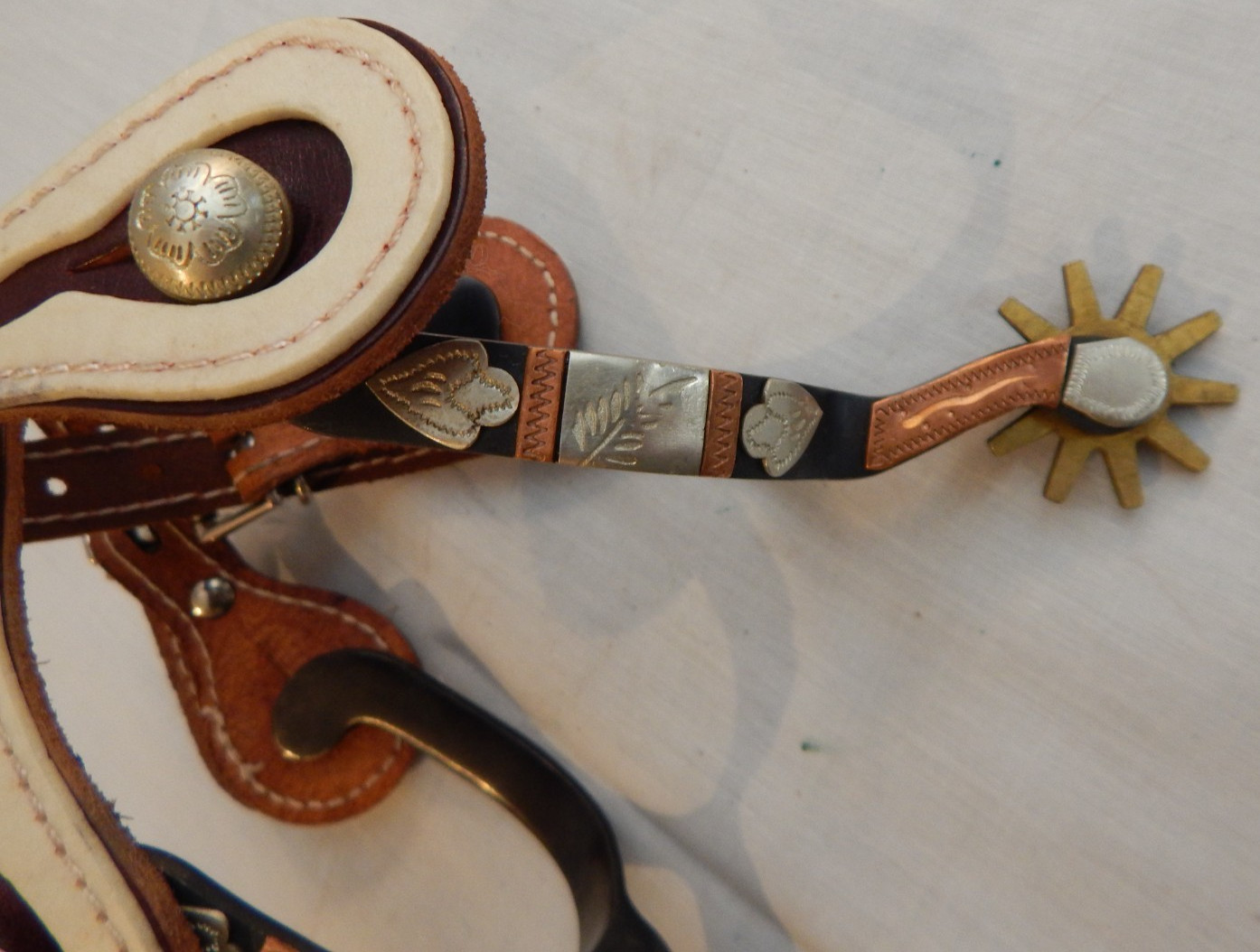 Western Cowboy Concho Style Spurs - 38