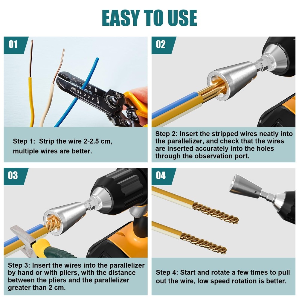 2PCS Wire Twister Tool for Drill, Nut Electrical Power...