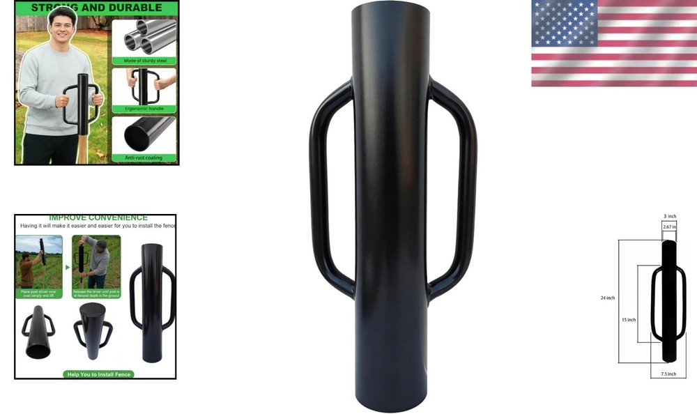 Solid Steel Post Rammer with Comfortable Handles