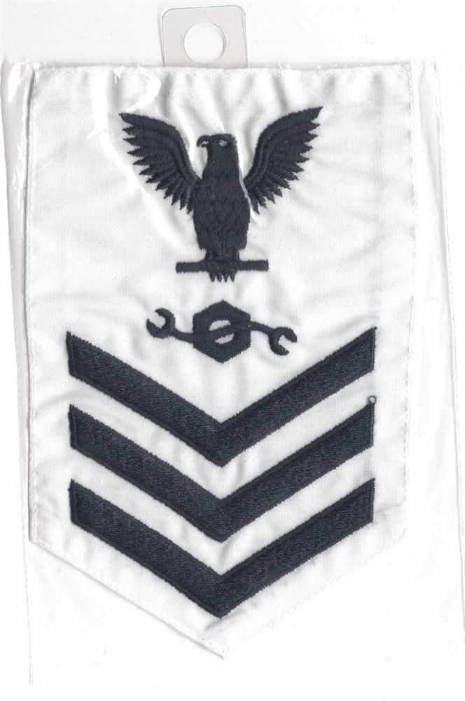 USN Navy Rate: PO1 Construction Mechanic - white