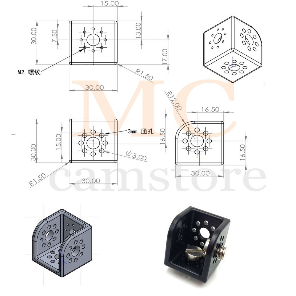Triangle Square 3/8 for ARRI RED Sony Camera,for Teradek Vaxis Image Transfer