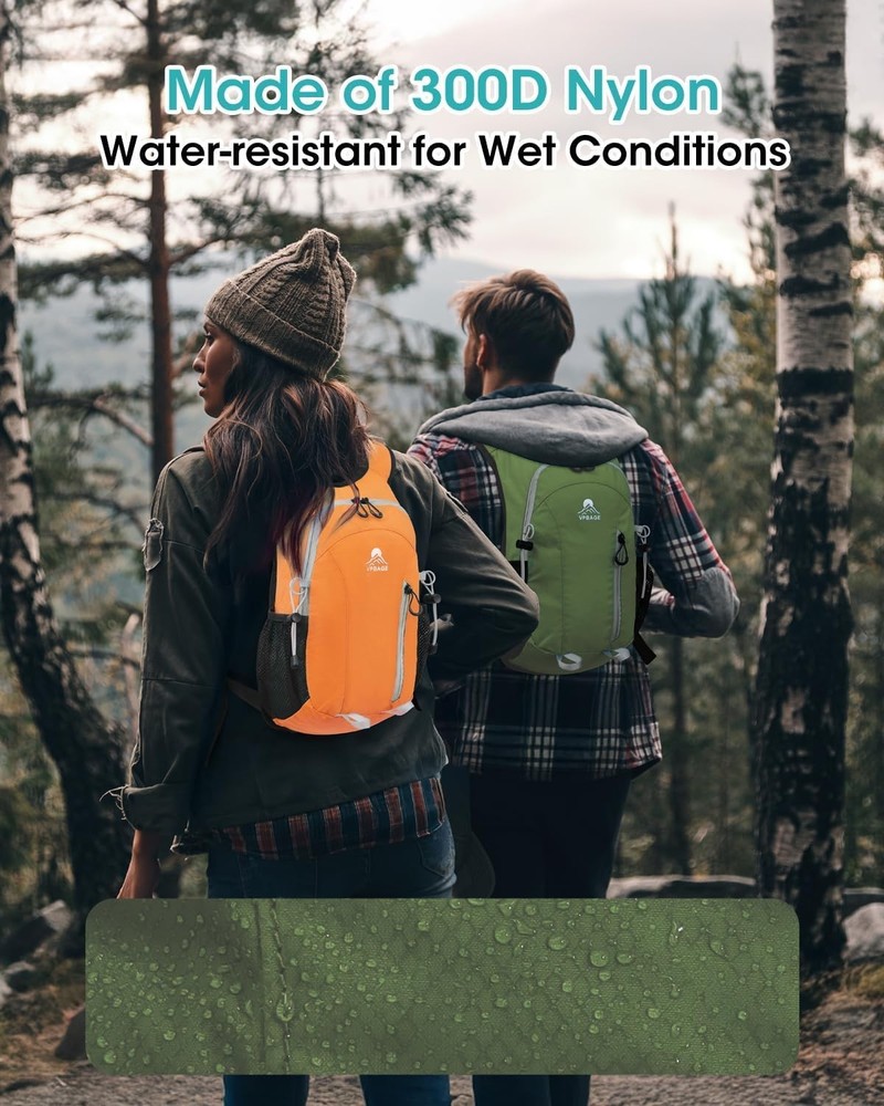 Small Hiking Backpack with Front Phone Holder, Packable Back pack Olivegreen-