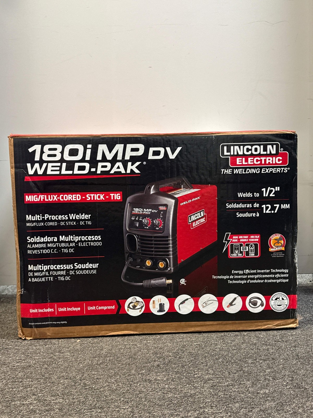New Lincoln Electric 180i MP DV Weld-Pak Mig/Flux-Core/Stick/Tig Welder