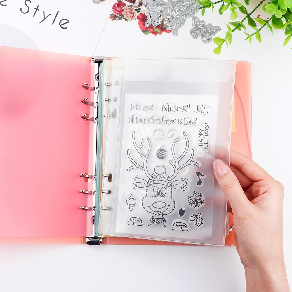 3-Pack A5 6-Ring Binder Covers - Durable Polypropylene (PP) Storage Organizer -