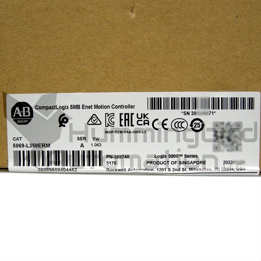 2022 Allen Bradley 5069-L350ERM /A CompactLogix 5000 5MB Control Surplus SEALED