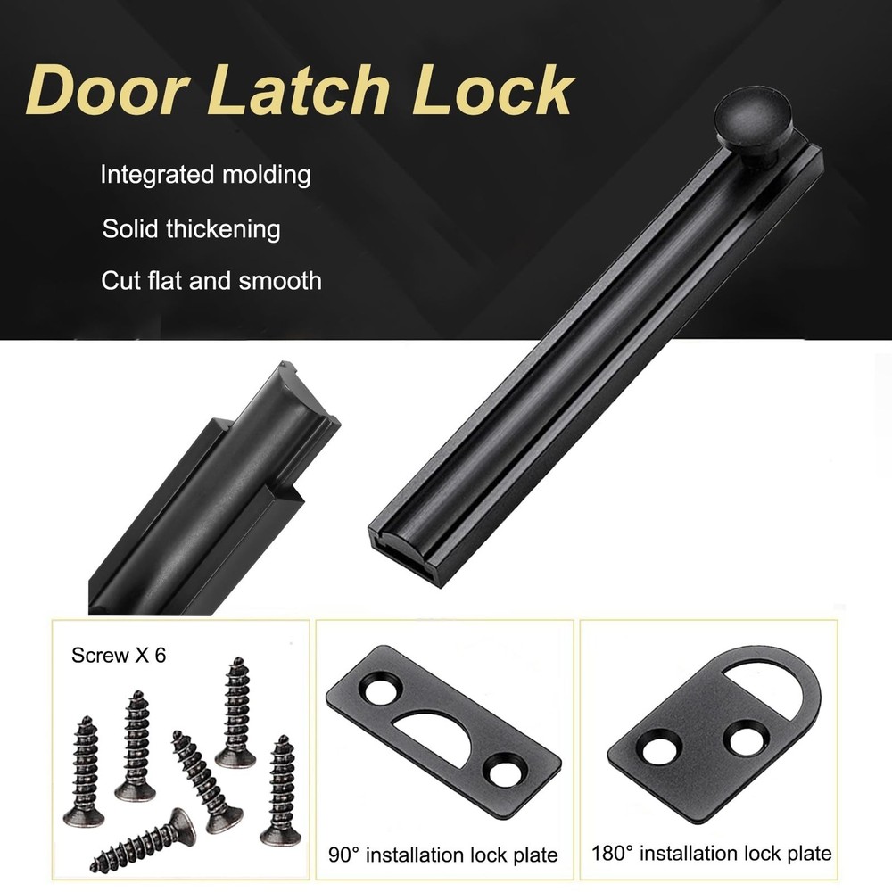Solid Brass Surface Bolt, Heavy Duty Concealed Slide Surface Door Bolt with S...