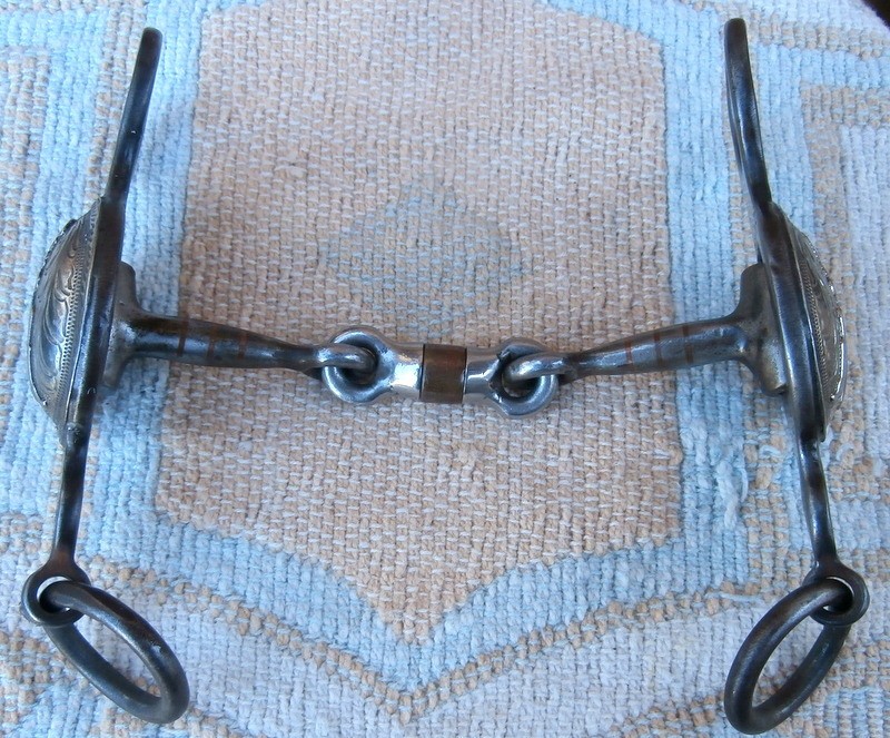Silver Nude Cowgirl 2 in.. Silver Conchos Horse Short Shank Snaffle Bit
