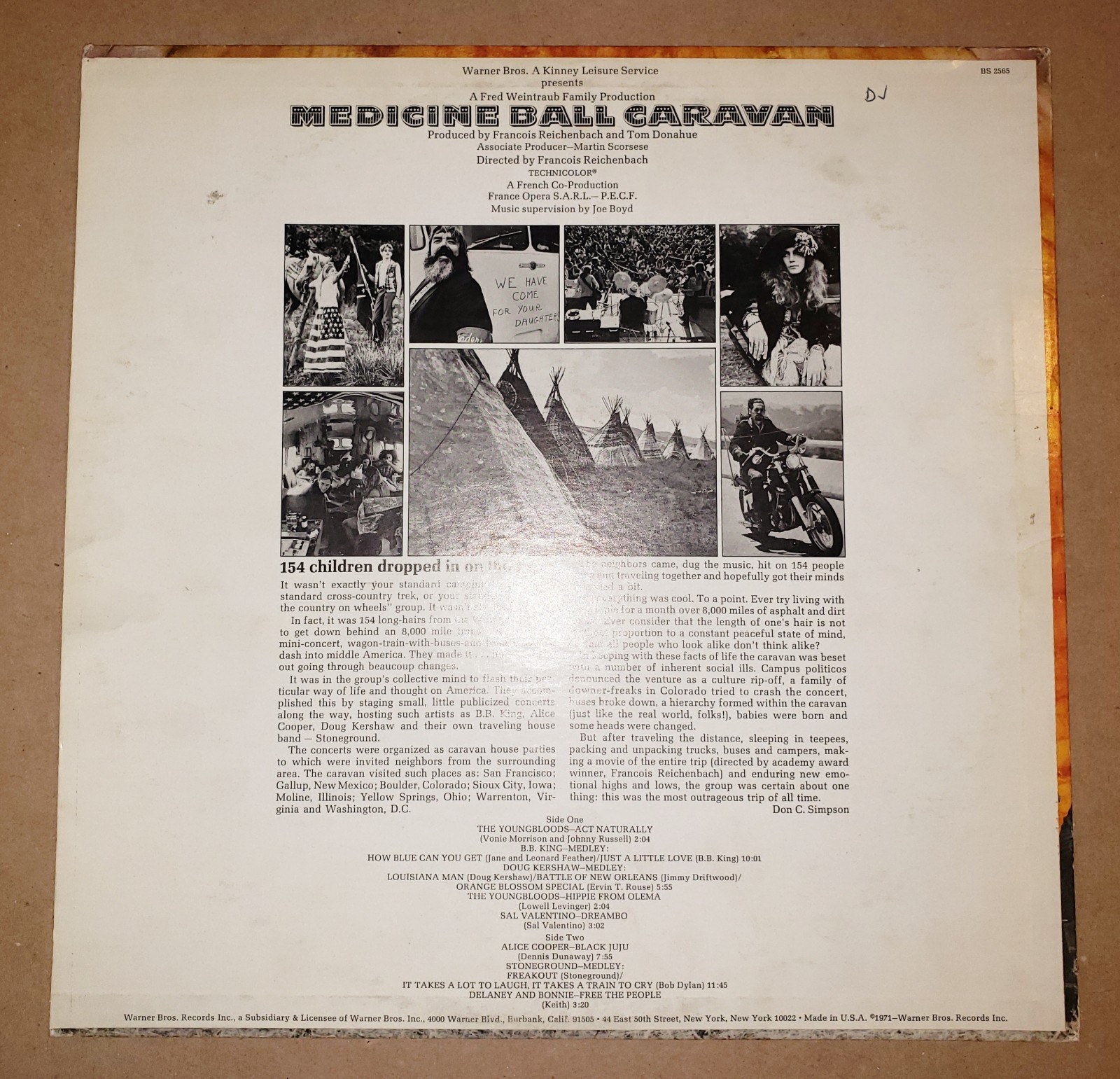 MEDICINE BALL CARAVAN RARE 1971 WHITE LABEL PROMO VINYL MINT-/MINT- ALICE COOPER