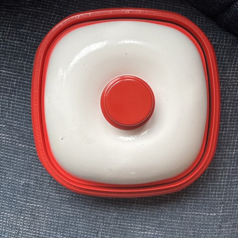 Range Mate Microhearth Orange Microwave Grill Pan & Lid Rectangular Very Good