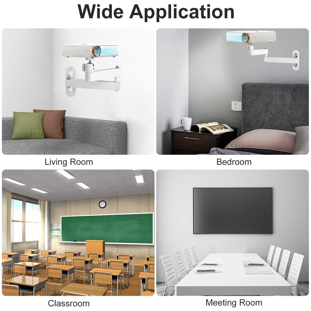 Foldable Wall Mount for Video Light Projector with Damping Joint 4.4lbs Capacity