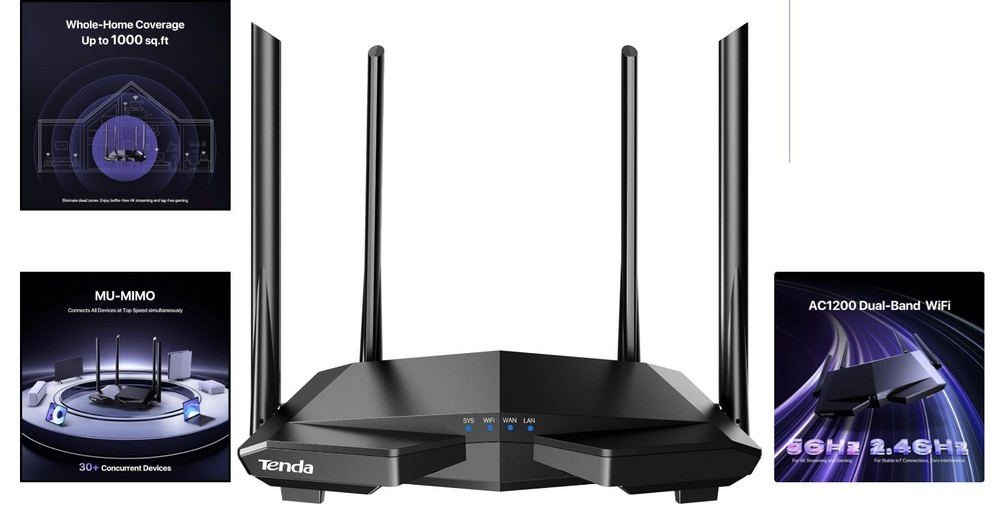 AC1200 Dual Band WiFi Router – Beamforming Technology & Security Features