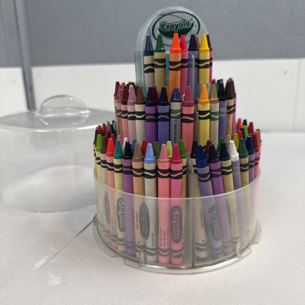 CRAYOLA Telescoping Tower 3-Tier Display Case Sharpener Rare Colors 2000’s