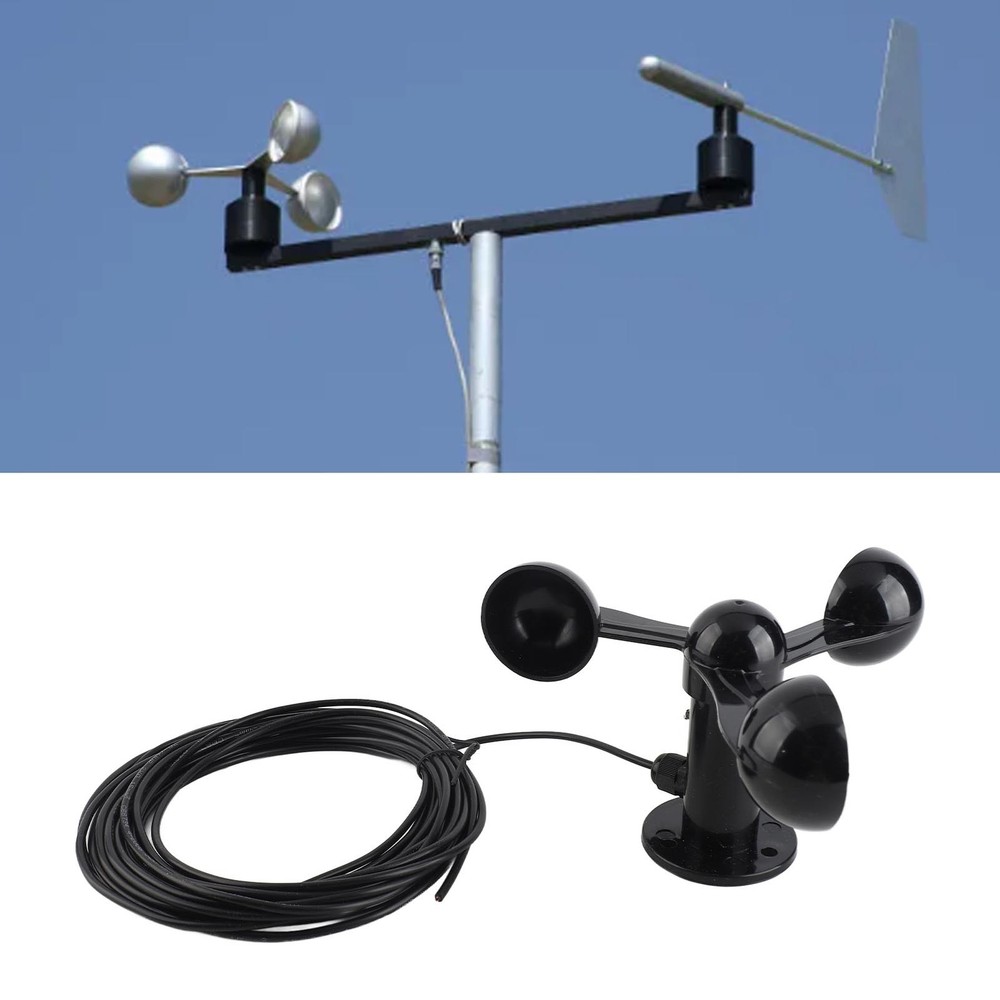 Anemometer Sensor Wind Speeds Cup With 8M Water Resistant Cable 4cm Mount