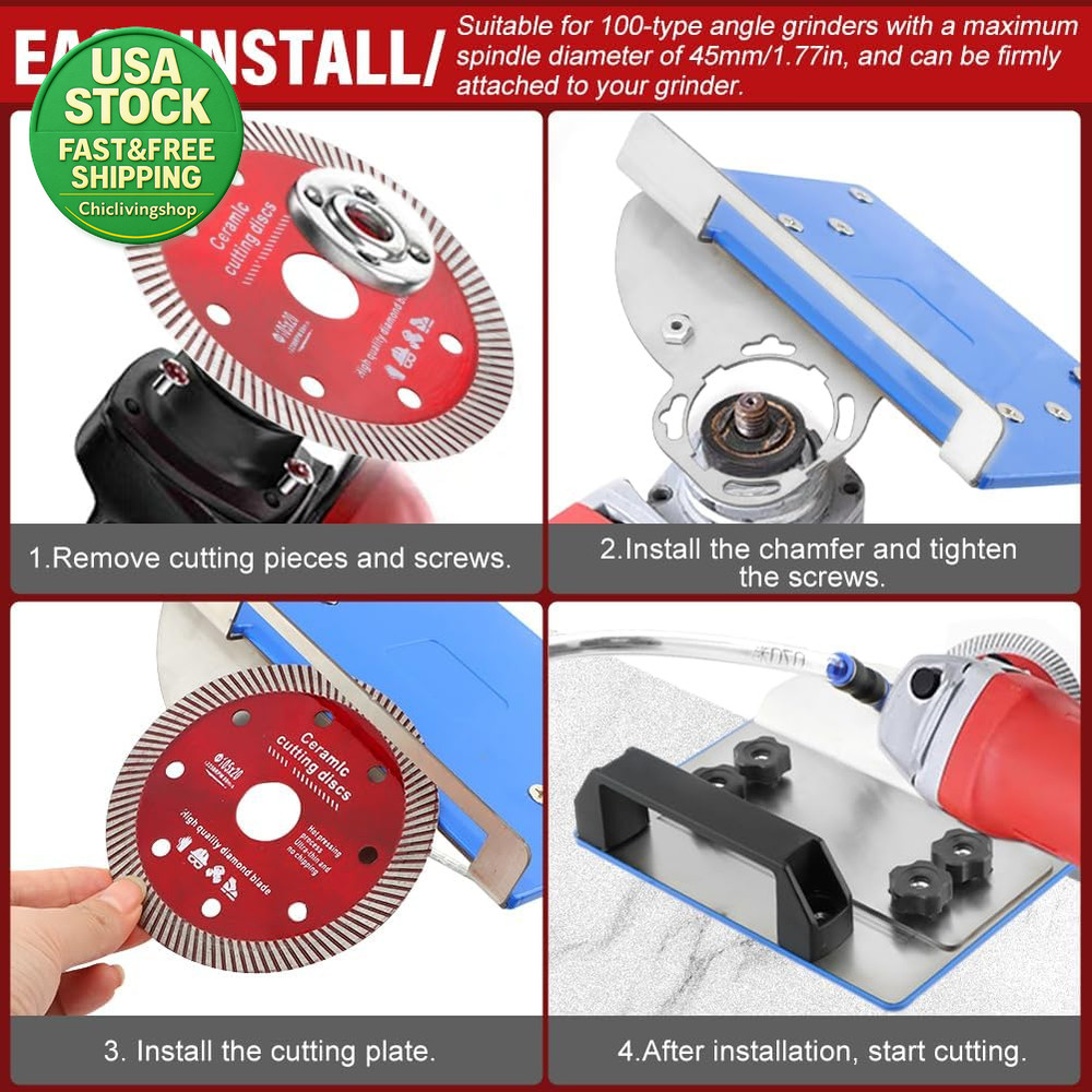 45 Degree Tile Chamfering Tool Angle Grinder Stand Durable Adjustable Kit