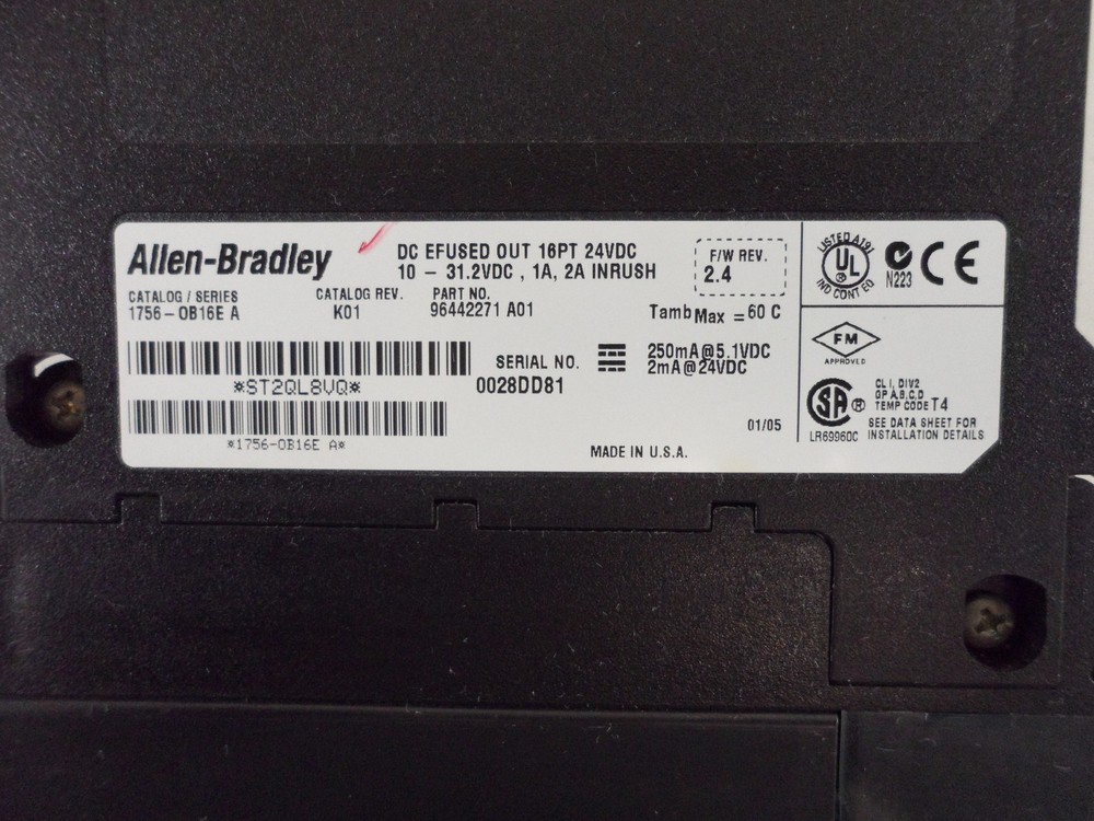 Allen Bradley DC Output Module 1756-0B16E Series A