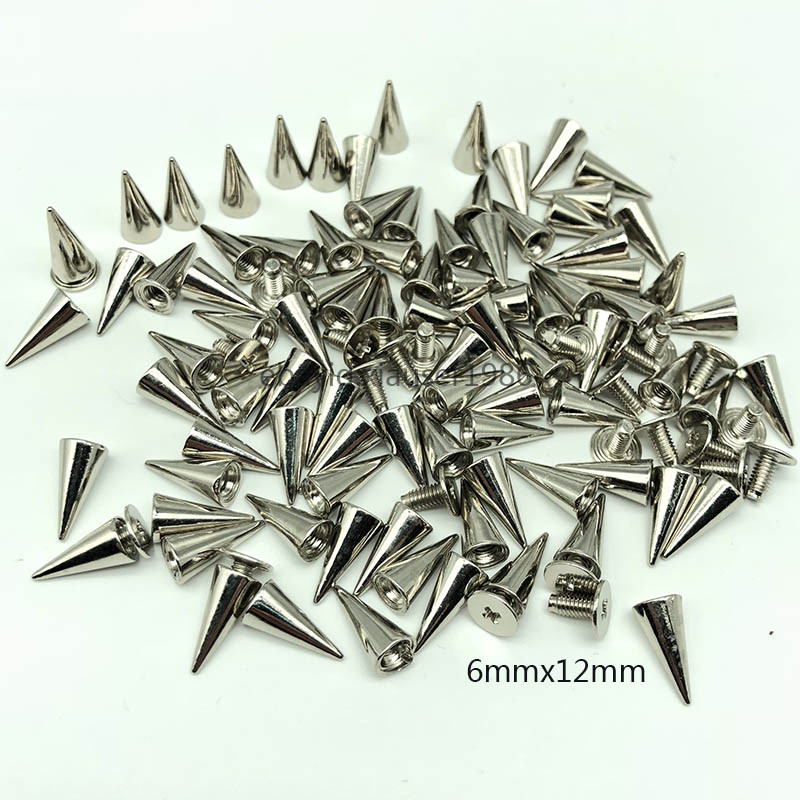 20 50pcs Silver Spots Cone Screw Metal Studs Leather craft Rivet Bullet Spikes