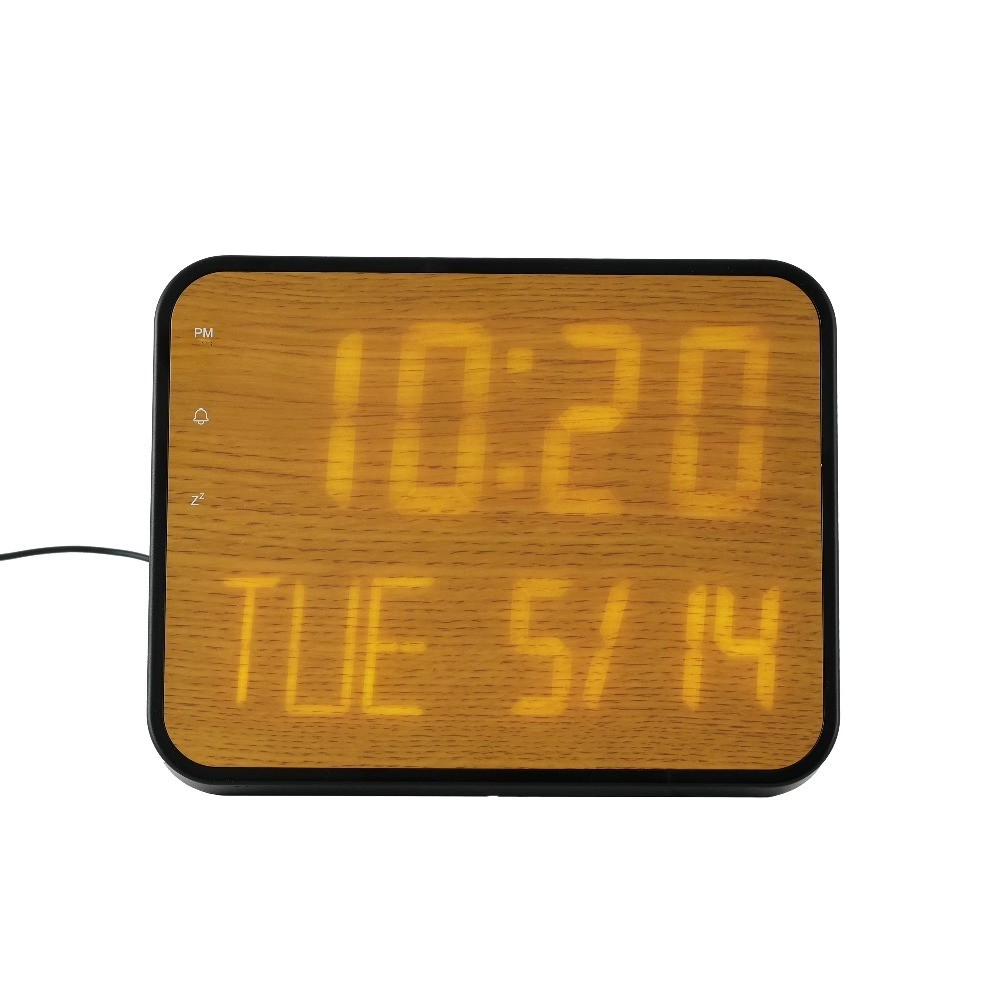 Modern Brown Digital Tabletop Clock with 9.00 Inch Display