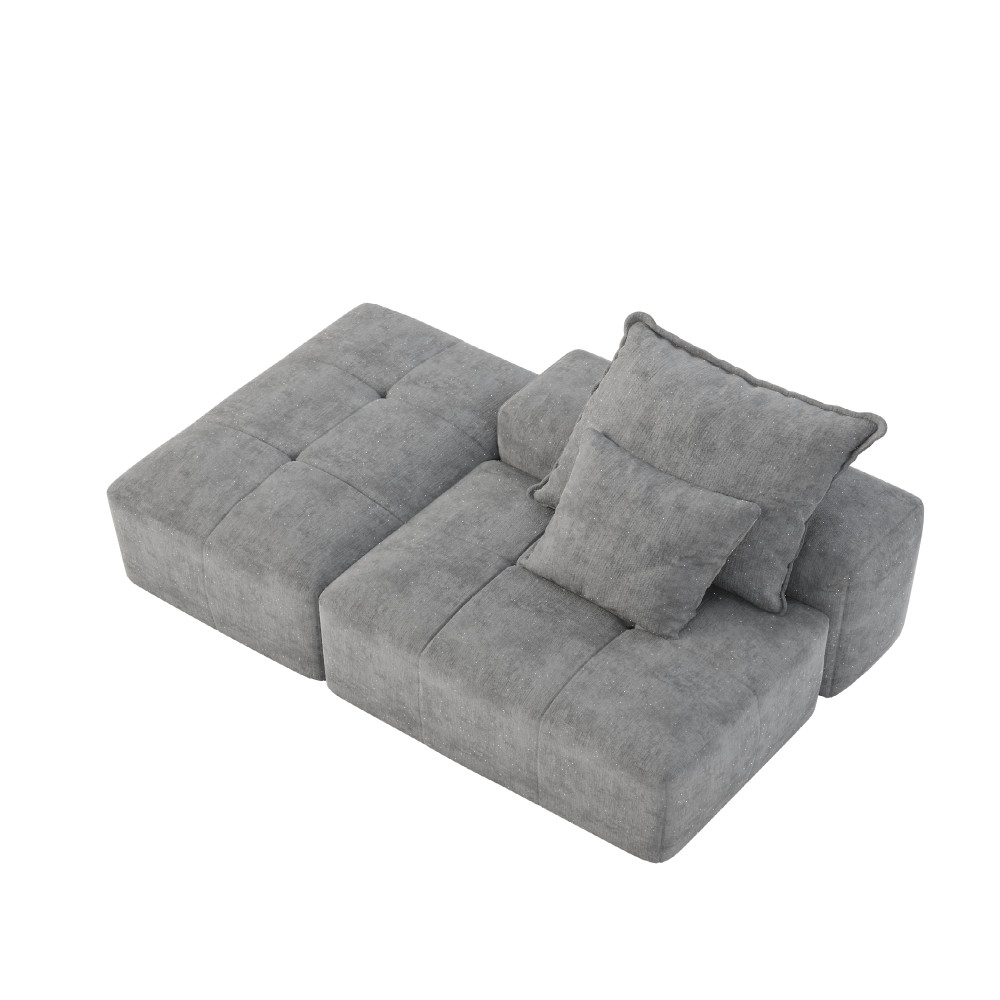 Modular Sectional Sofa, Chenille Fabric, No Assembly Required