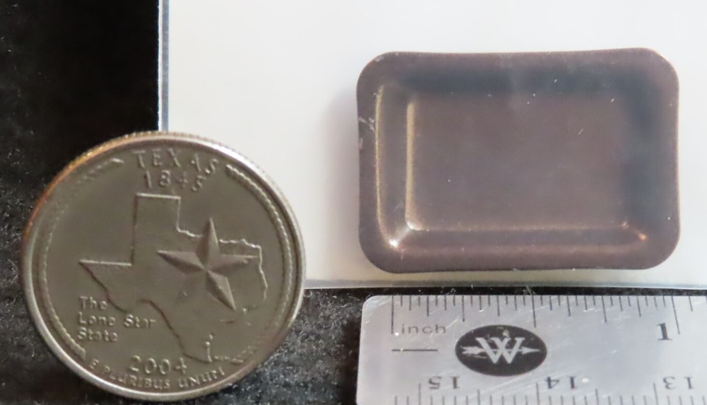 Copper Tray Rectangular 1:12 Kitchen Cooking Serving Miniature I65049