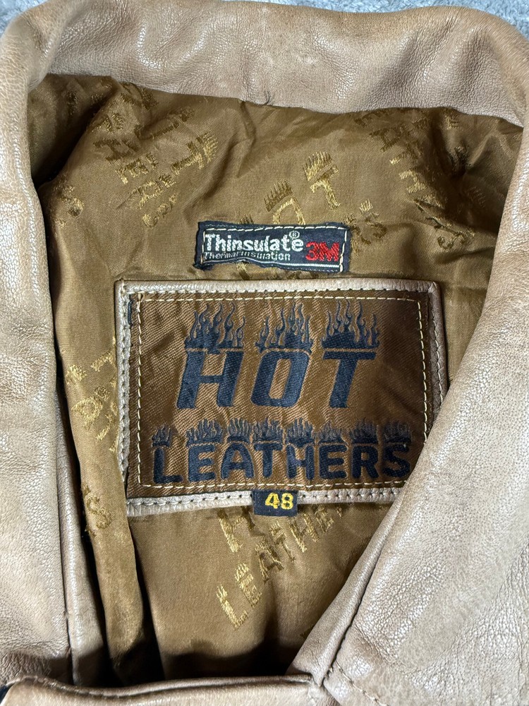 Hot Leathers Leather Jacket Thinsulate Lining Size 48