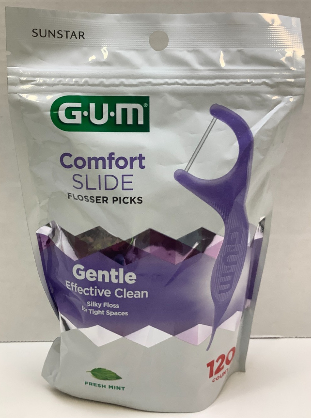 GUM Comfort Slide Flosser Picks, Fresh Mint, 120ct, 2 Pack