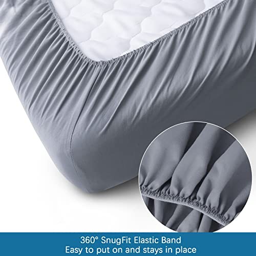 Cot Sheets 30" x 75" x 9", 4 Piece Cot Sheet Set (2 Pack), Cot (2 Pack) Grey
