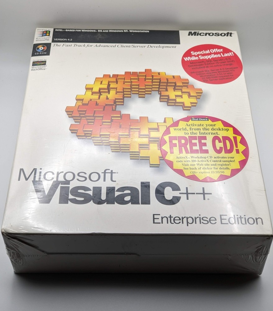 Microsoft Visual C++ 4.2 Enterprise Edition 4.2 Factory Sealed NOS