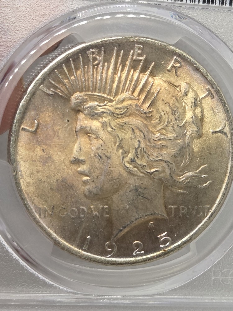1925 $1 Peace Dollar PCGS MS63 Toned