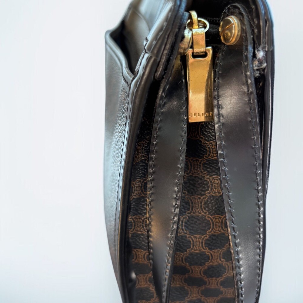 CELINE Clutch Bag Macadam Authentic