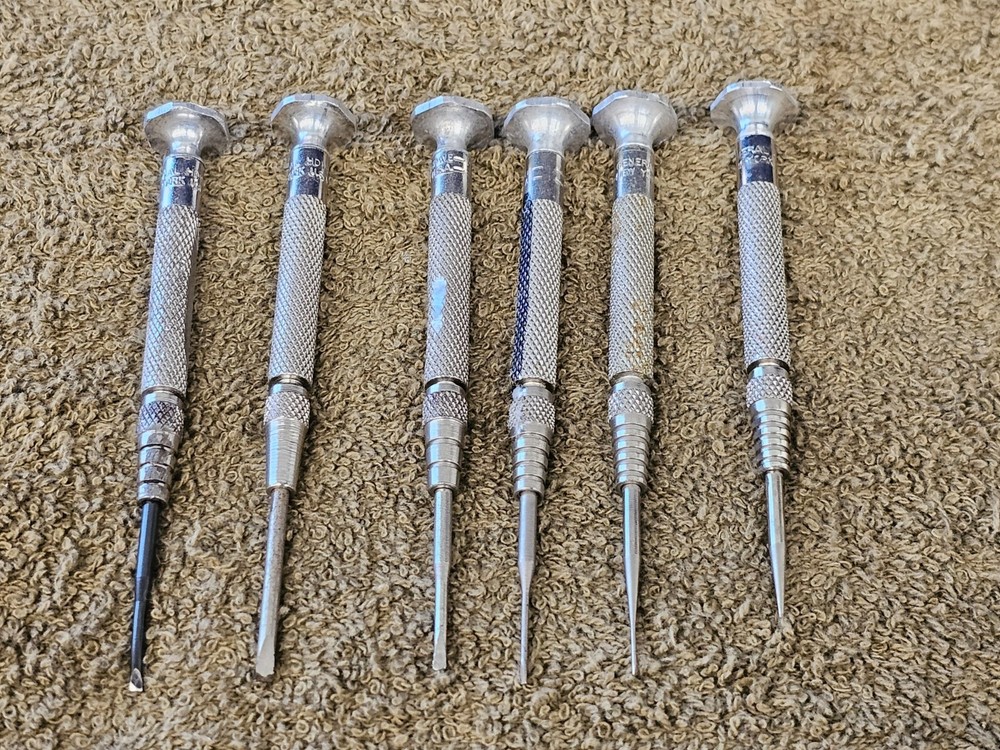 6 General Precision Screwdriver Mini Driver Bit Set Changeable Tips USA Slotted